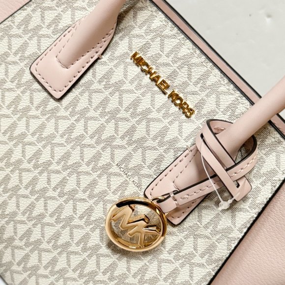 Michael Kors Avril Small Top Zip Satchel Shoulder Crossbody Bag MK Vanilla Pink - Picture 13 of 13